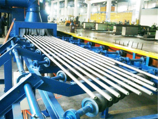 Steel wire rod round steel shot blasting machine