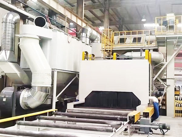 Steel plate pretreatment line