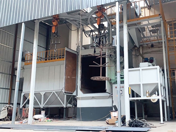 Membrane shell shot blasting machine