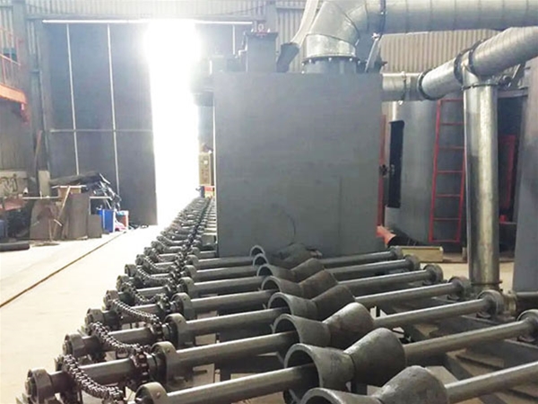 Steel pipe inner and outer wall shot blasting machine